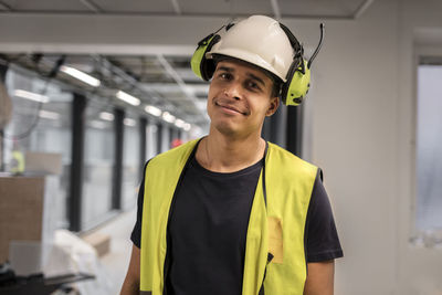 Portrait of smiling man working