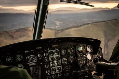 Cropped image of pilots in cockpit