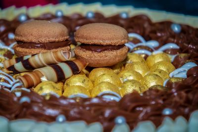 Close-up of chocolate cake in plate