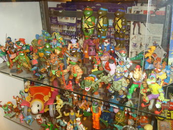 Multi colored toys for sale in store