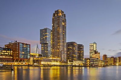 Rotterdam wilhelminapier during morning twilight