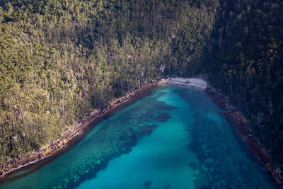 High angle view of sea shore