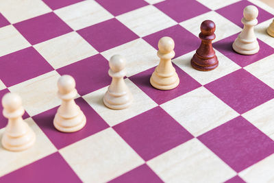 Close-up of chess pieces