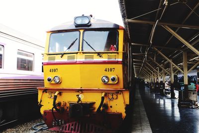 Train at railroad station platform