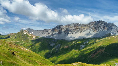 Scenic view of mountains against sky