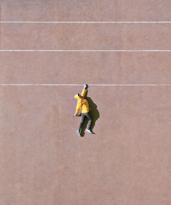 Aerial surrealism high angle view of a man