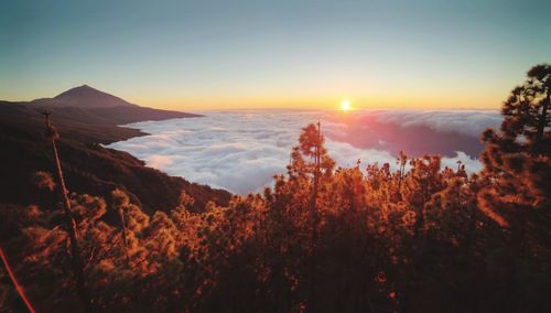 Sunset over mountain