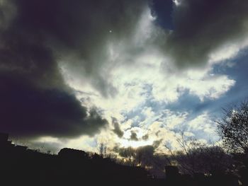 Low angle view of cloudy sky