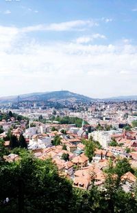 High angle view of townscape