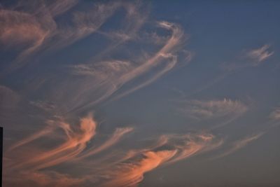 Low angle view of sky at sunset