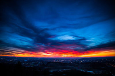 Sunset over city