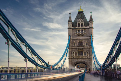 View of bridge against cloudy sky