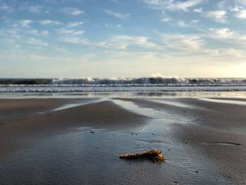 Scenic view of beach against sky