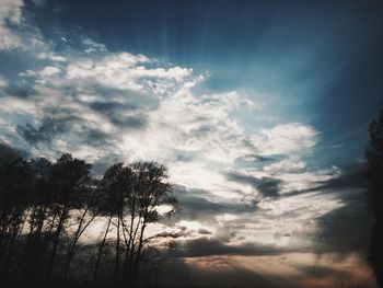 Scenic view of trees against cloudy sky