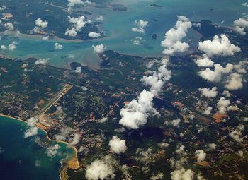 Aerial view of agricultural landscape