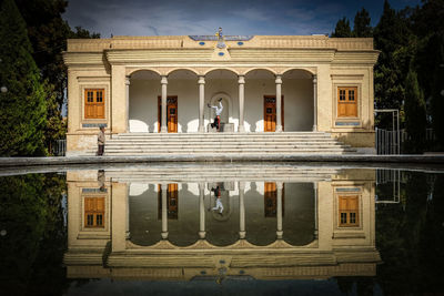 Reflection of building in lake