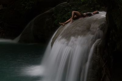 Scenic view of waterfall