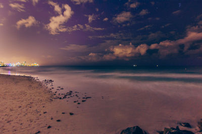 Scenic view of sea against sky at sunset