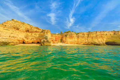 Panoramic view of sea against cloudy sky