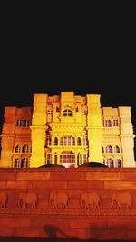 Low angle view of building at night