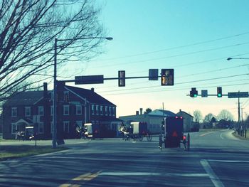 Road passing through city