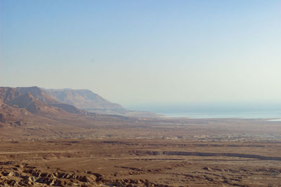 Scenic view of landscape against clear sky