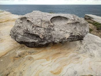 Close-up of rock on beach