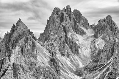 Panoramic view of rock formations against sky