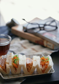 Close-up of food in plate on table