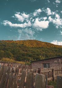 Scenic view of residential buildings against sky