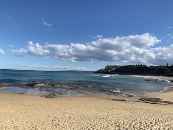 Scenic view of beach against sky