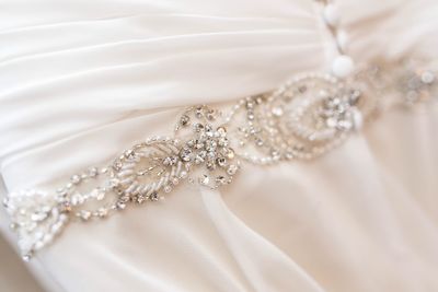 Close up of wedding dress