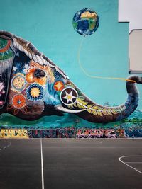 Graffiti on wall in city