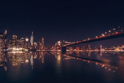 Illuminated city at night