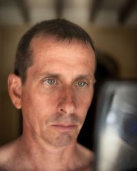 Close-up portrait of man