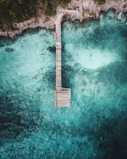 Aerial view of pier over sea