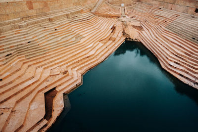 High angle view of dam