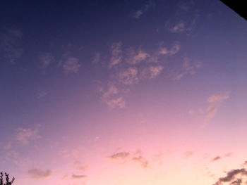 Low angle view of sky during sunset