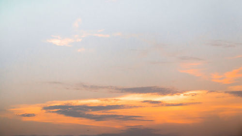 Low angle view of sky at sunset