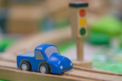 Close-up of toy car