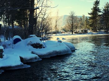 Scenic view of snow covered landscape