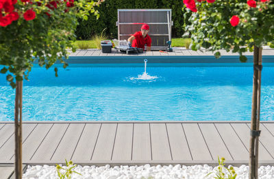 Swimming in pool