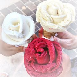 Midsection of person holding ice cream