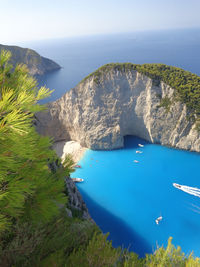Top view of one of the most beautiful beach in the world - zakhyntos - greece. 