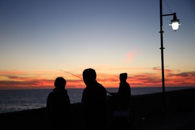 Scenic view of sea at sunset