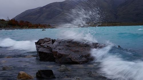 Scenic view of waterfall