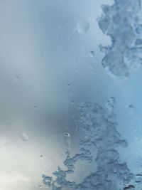 Close-up of water drops on white background