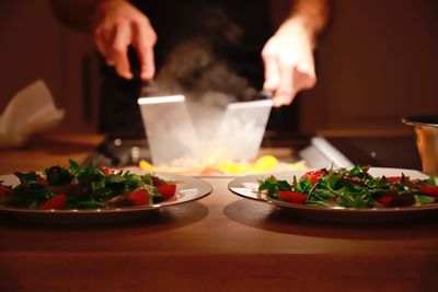 Close-up of food on table