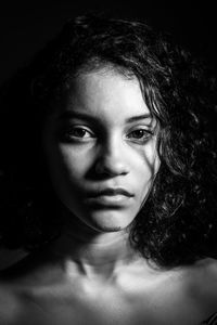 Close-up portrait of a beautiful young woman