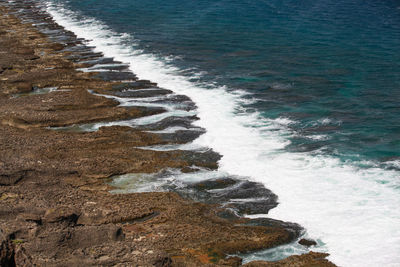 High angle view of sea shore